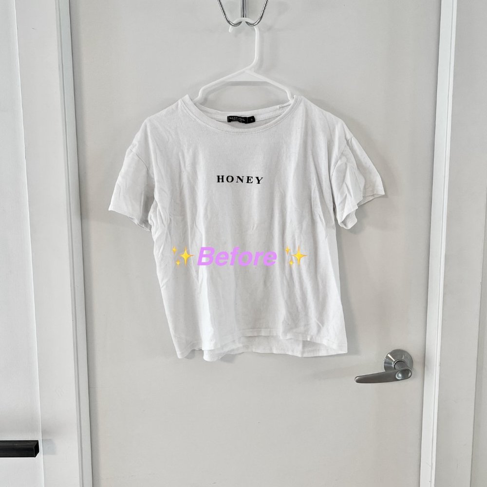 ✨Upcycled | NastyGal | Relaxed Honey Graphic T Shirt | Small Mint Green - Picture 3 of 12